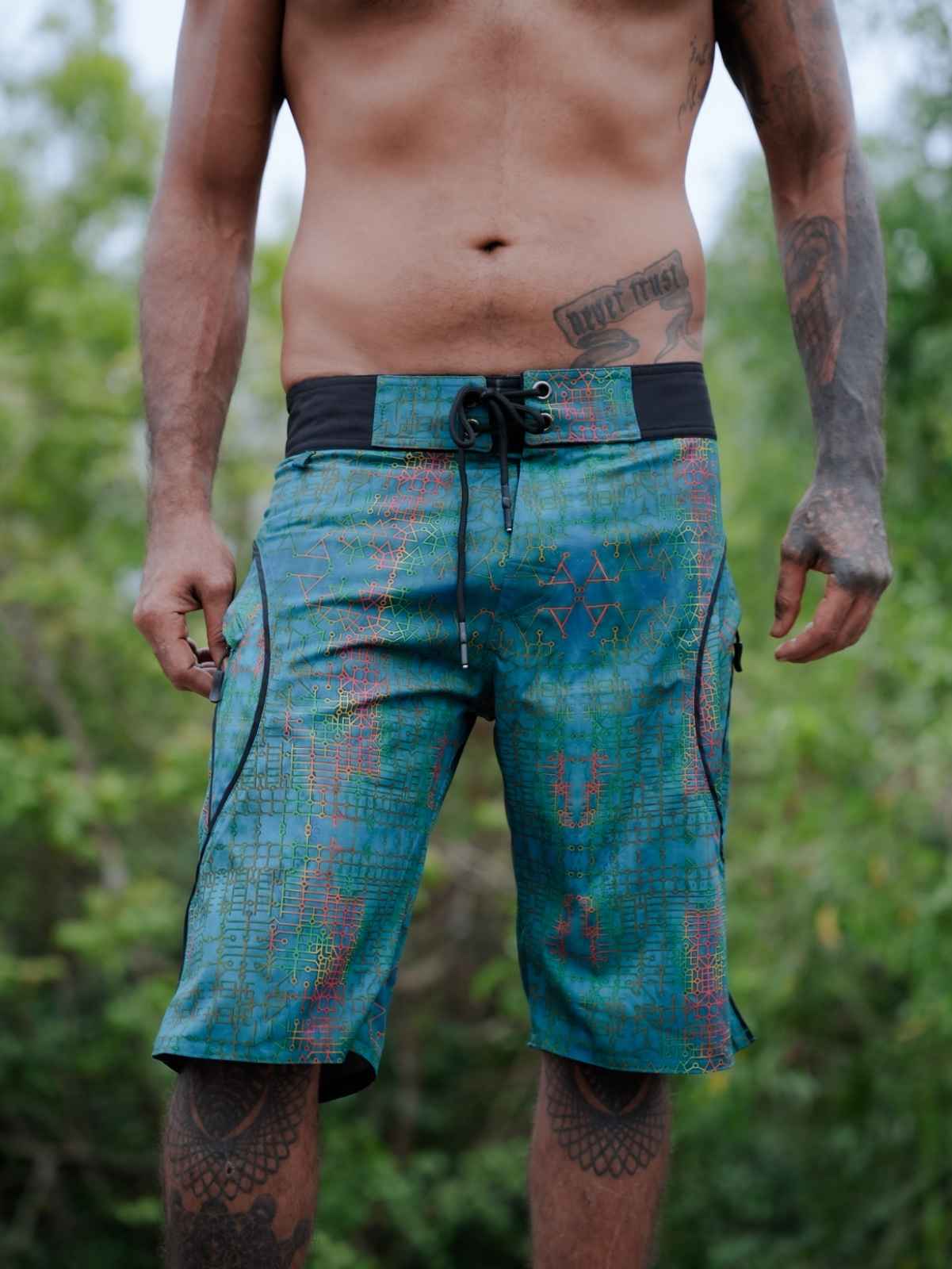 BLUE DREAMS - Men's Swim Wear Shorts Psychedelic Art Printed Board Shorts