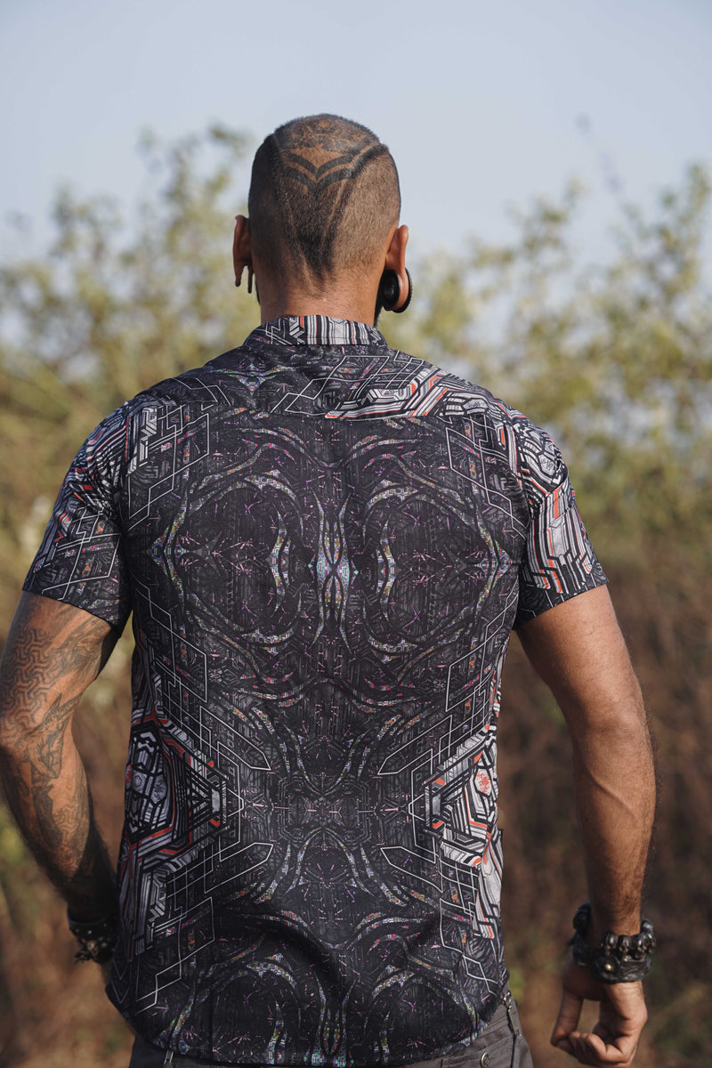 STAR DUST | Men's Bamboo Shirts | Dark Psychedelic Abstract Shirt