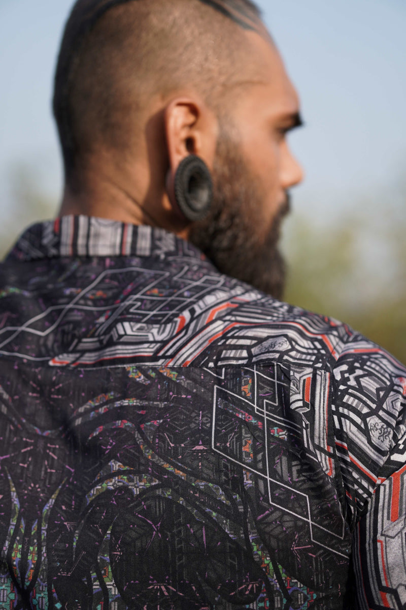 STAR DUST | Men's Bamboo Shirts | Dark Psychedelic Abstract Shirt
