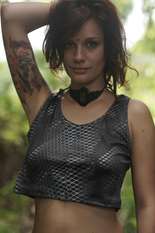 PYTHON VORTEX - Women's Sleeveless Partywear Crop Tops