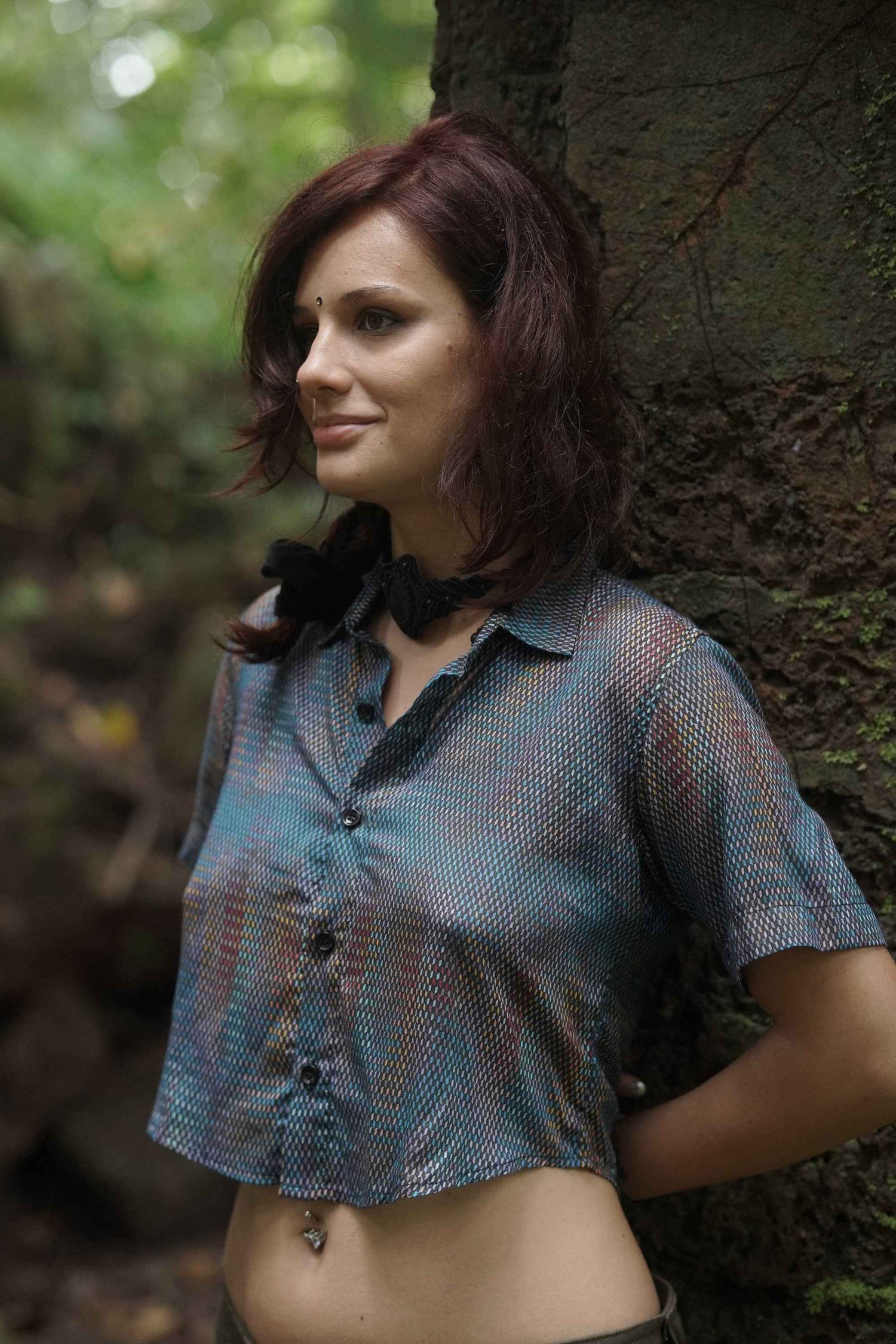 Chroma Dwell | Artwear Bamboo Women's Crop Shirt