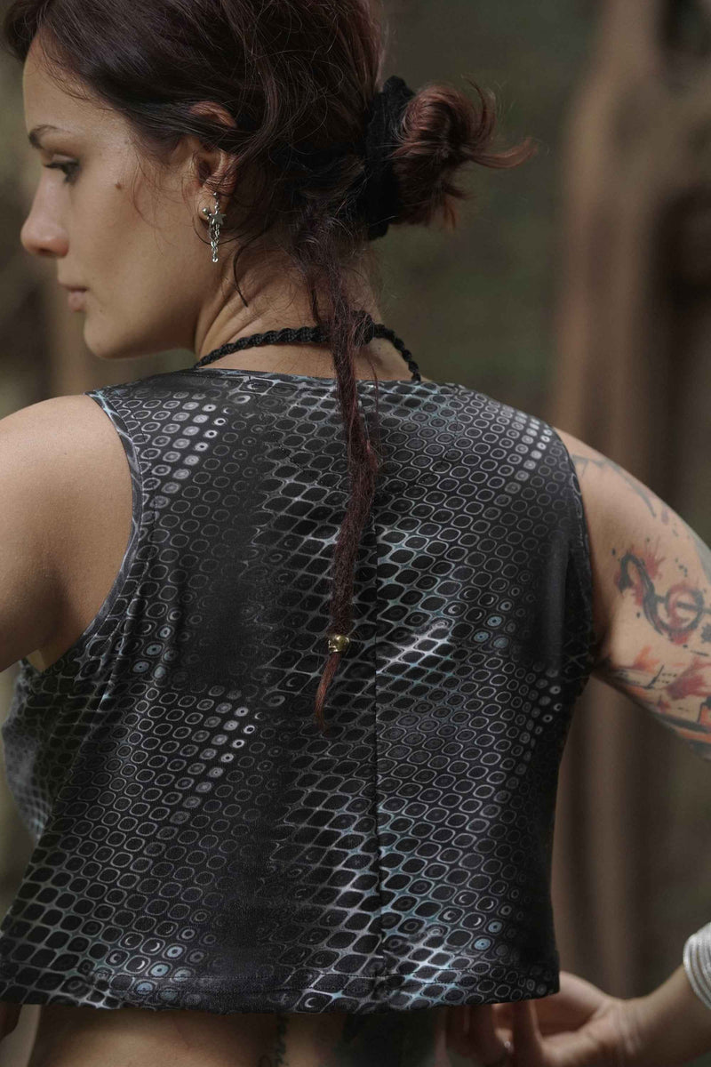 PYTHON VORTEX - Women's Sleeveless Partywear Crop Tops