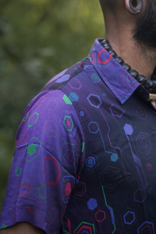 Phantom Molecules – Bamboo Lightweight Summer Wear Molecule Print Shirt