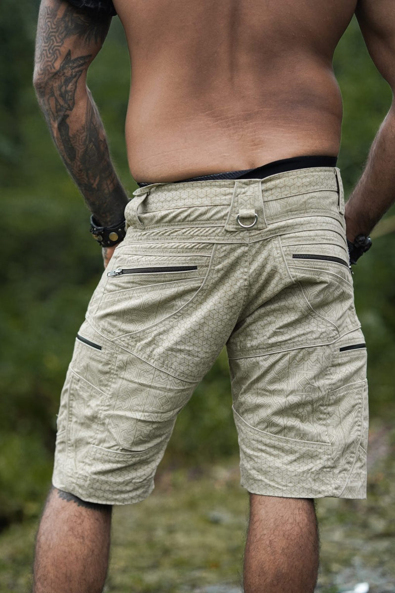 ABSTRACT CODEX - Men's LA Shorts Beige Color