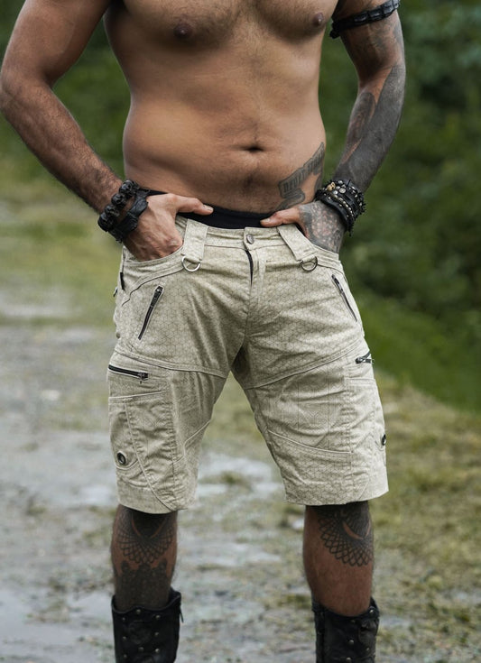 ABSTRACT CODEX - Men's LA Shorts Beige Color