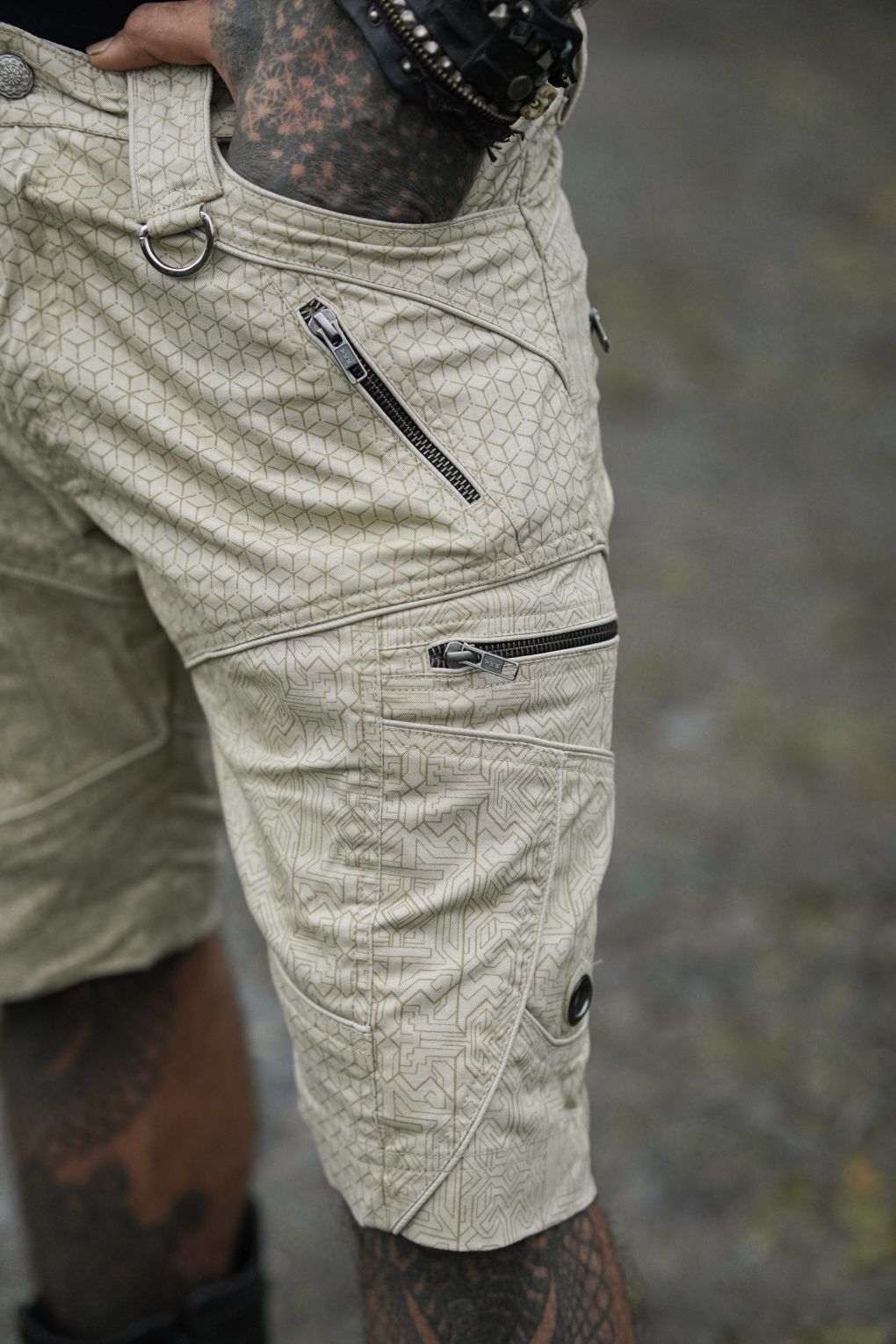 ABSTRACT CODEX - Men's LA Shorts Beige Color