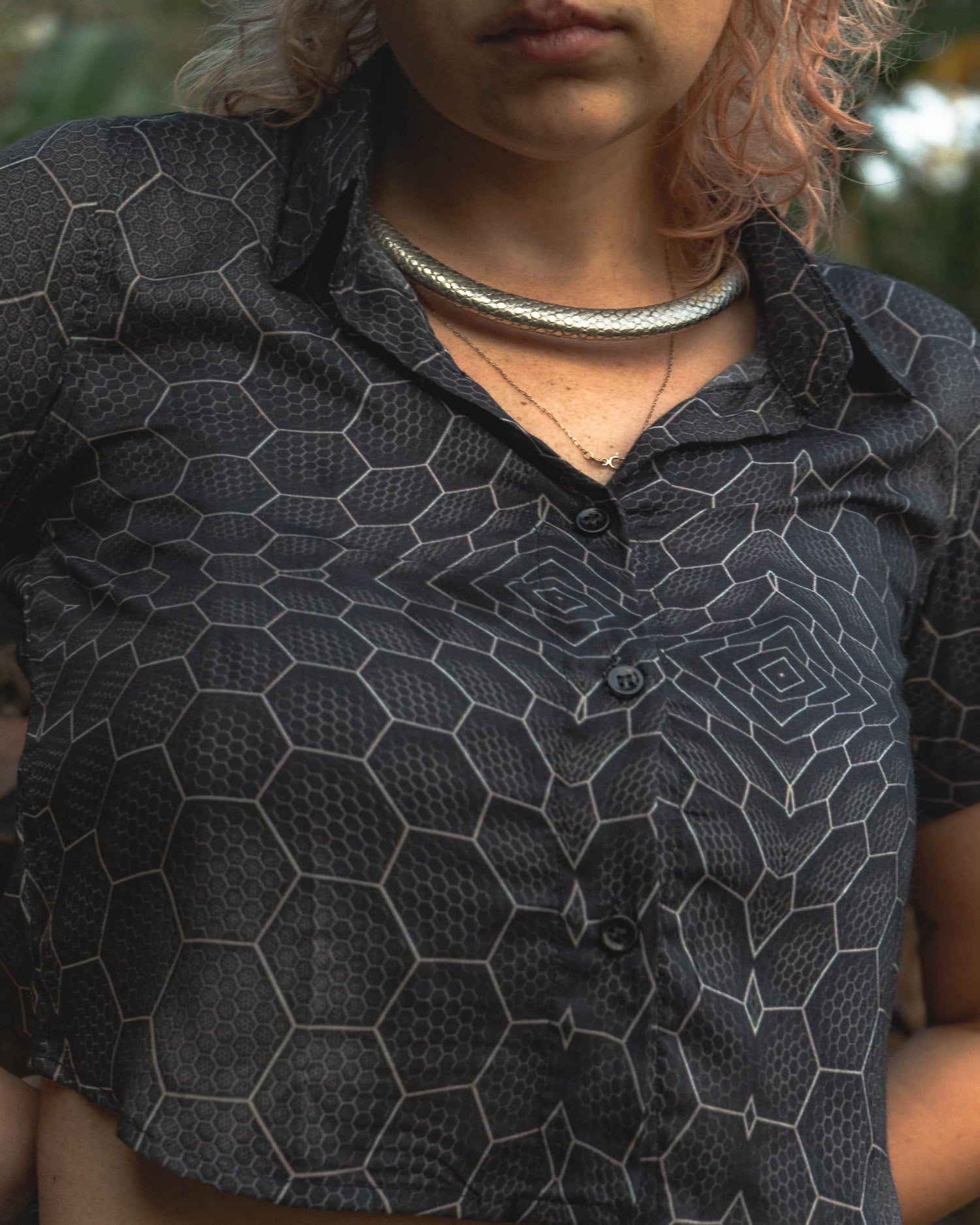ATOMS & MOLECULES | Bamboo Fabric Women's Crop Shirt | Pixie Festival Blouse