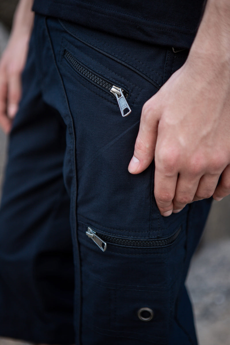 Black NY 3/4 Cargo Shorts | Post-Apocalyptic Steampunk Shorts