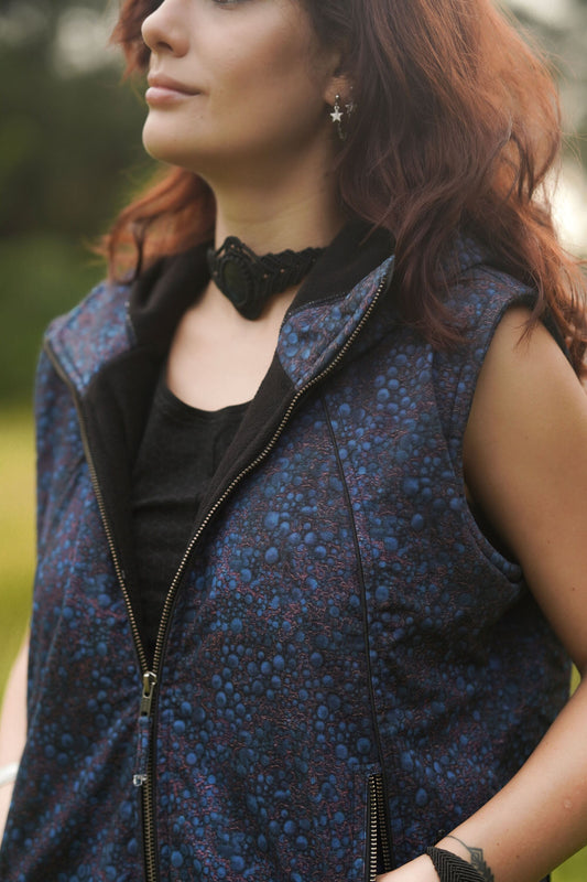 BLUE OCCULT -Women's Heavy Cotton Vest Jacket