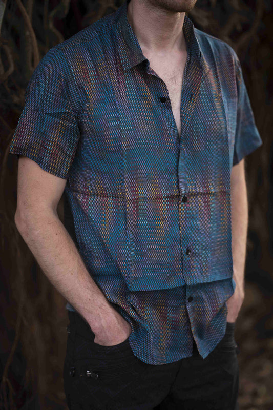 eco-friendly summer shirt for men – Chroma Dwell front view