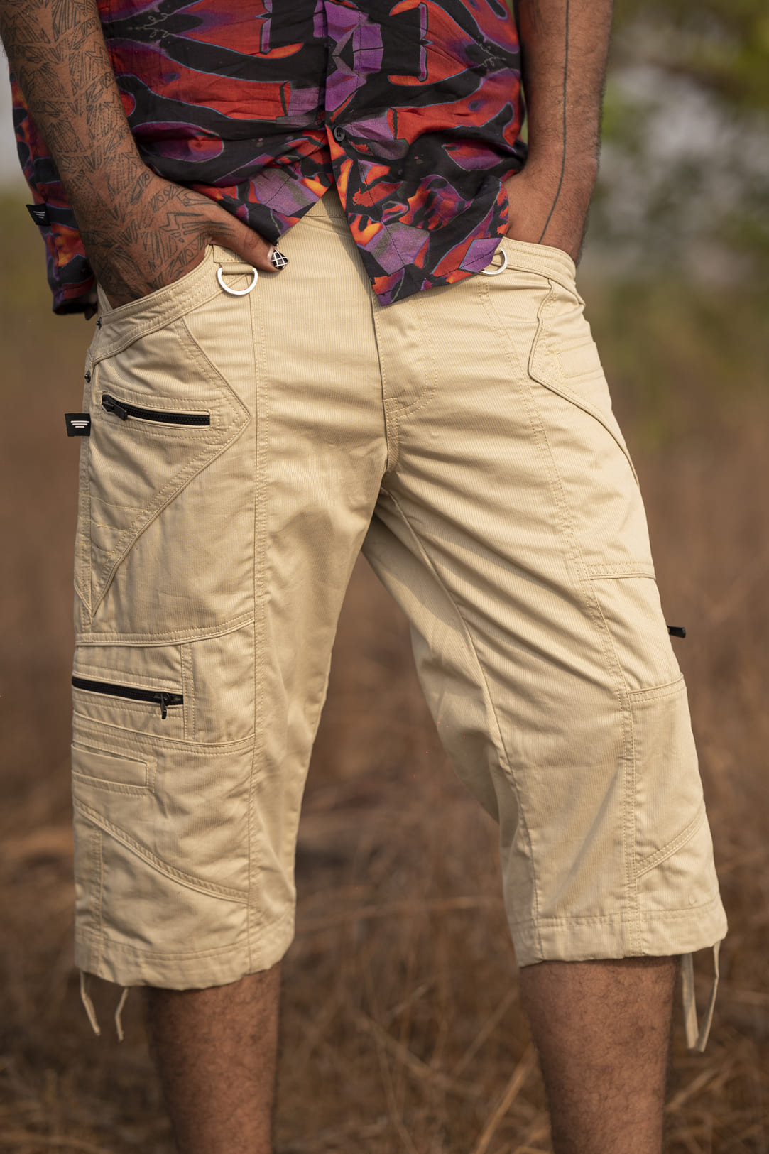 Covid Shorts - Psytrance Festival Cargo Style Shorts for Men