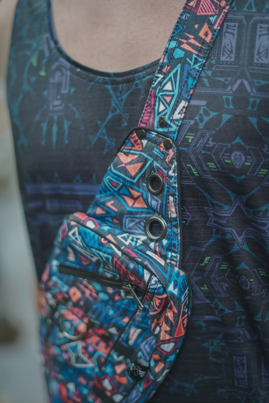TANGENT DREAMS| Unisex Crossbody Bags | Raver Festival Sling Aztec Bag