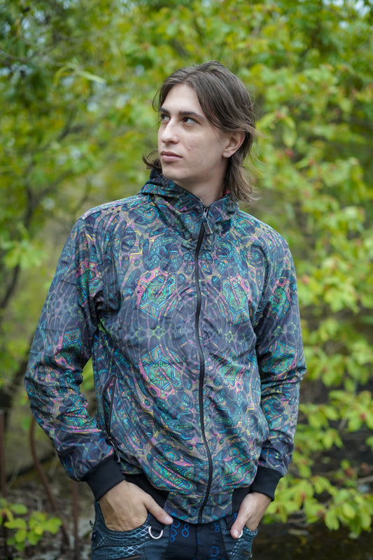 MIND FLARE v2 | Cyber Punk Psychedelic Thick Cotton Suede Jacket