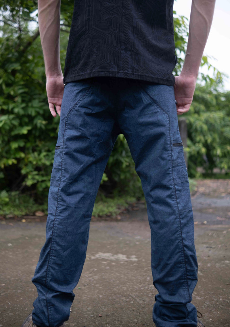 Dragon Codex – Blue Multi Pockets Utility Cargo Pants