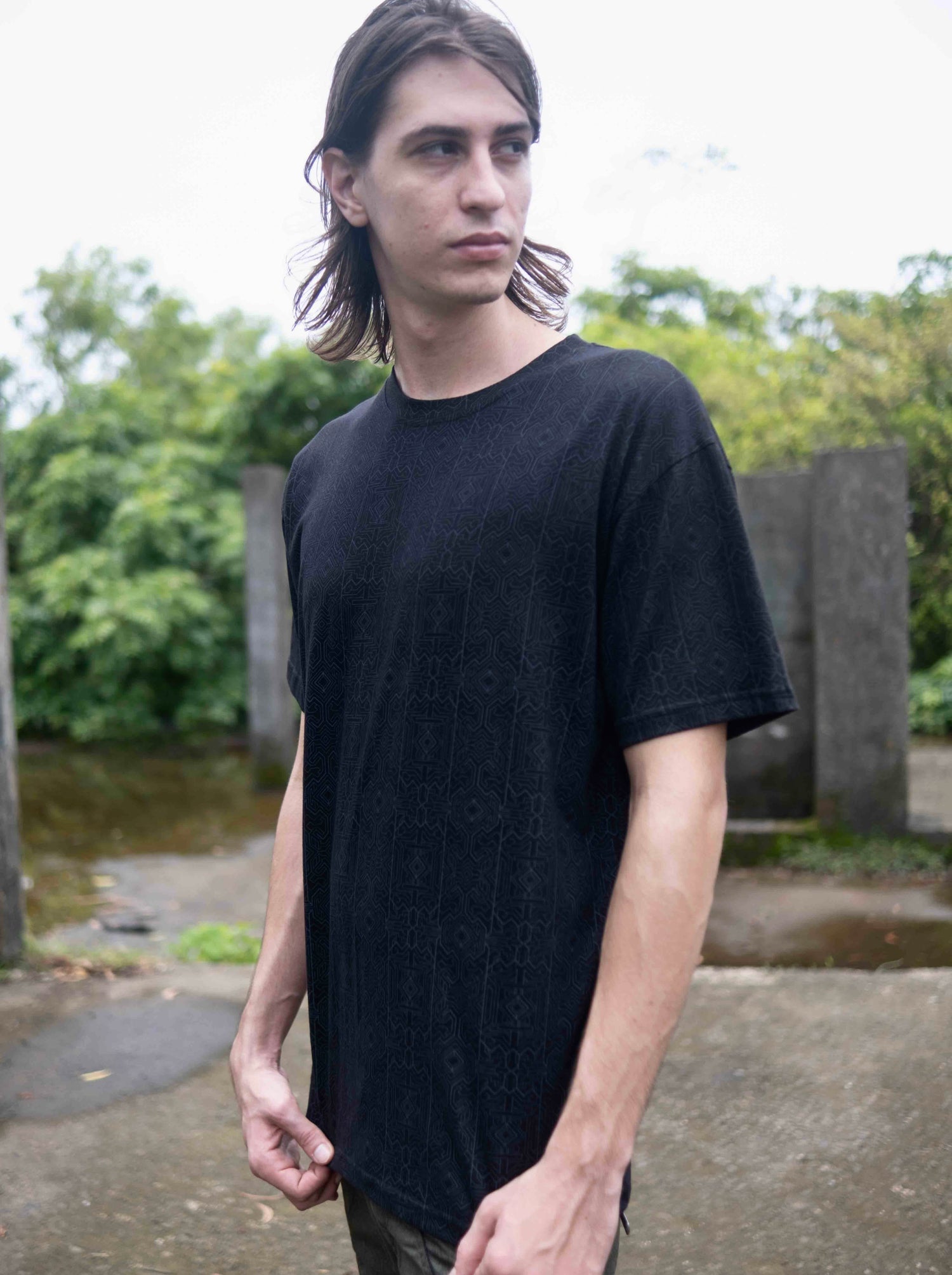 MAGMA CODEX | Psychedelic Black T-shirt All Over Screen-printed