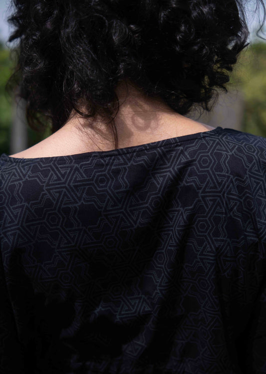 Pythagoras Women's Geometric Art Tunic Top - Adjustable Waist Top