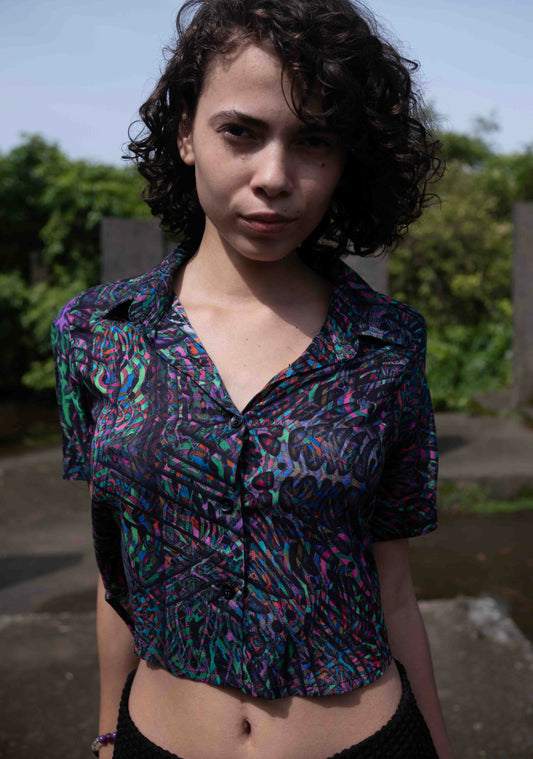 FLUXFUNC | Bamboo Fabric Women's Crop Tops | Eco-Friendly Boho Crop Shirt