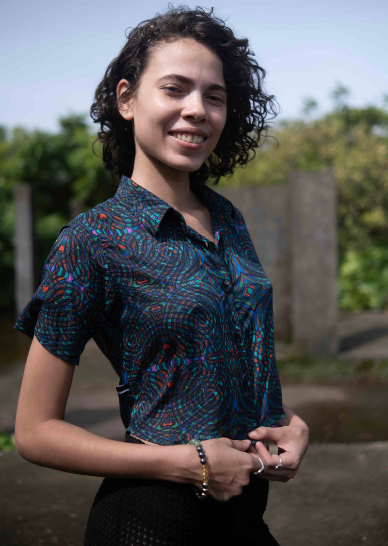 MYCELIUM | Bamboo Fabric Art wear Women's Crop Top Shirt