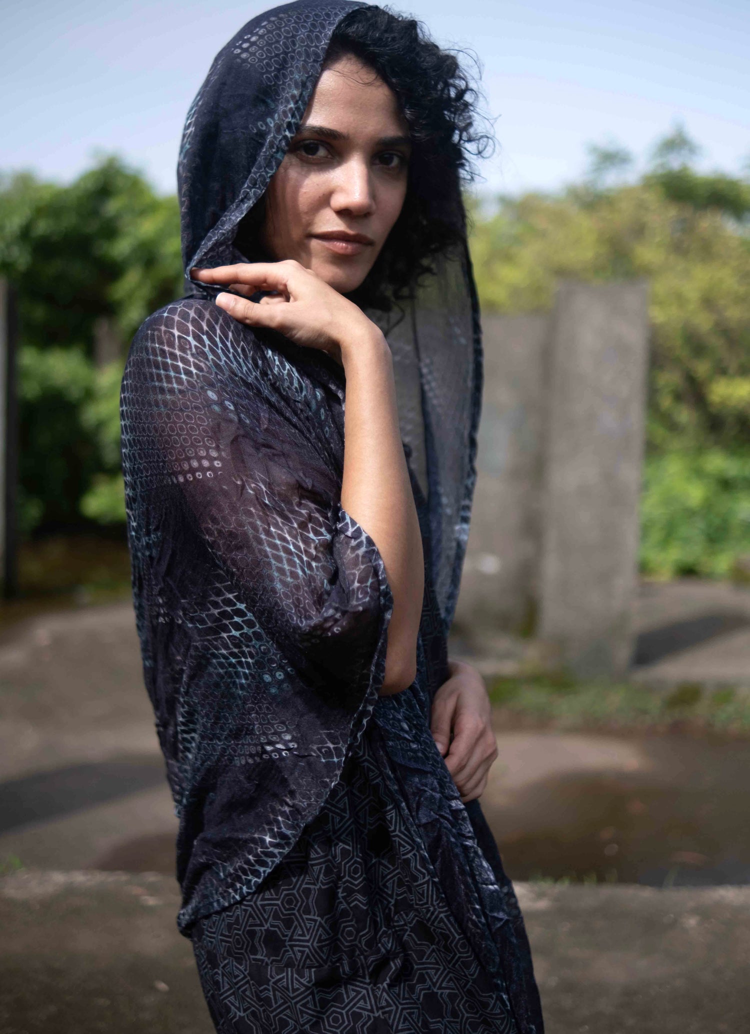 Python Vortex | Bamboo Fabric Scarf | Lightweight Summer Beach Scarf