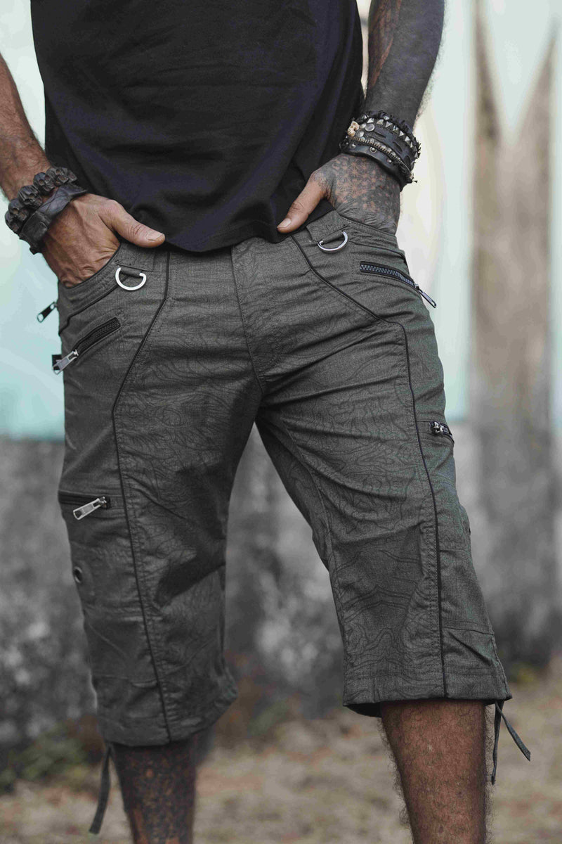 Dragon Codex - Olive Khaki NY Men's Cargo Shorts Dragon Print Shorts