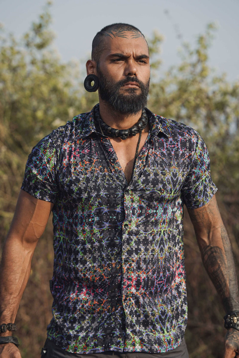 EQUILIBRIUM v2 | Men's Bamboo Shirts | Psychedelic Fractal Pattern Shirt