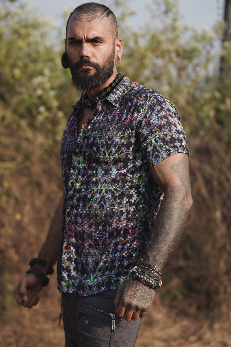 EQUILIBRIUM v2 | Men's Bamboo Shirts | Psychedelic Fractal Pattern Shirt