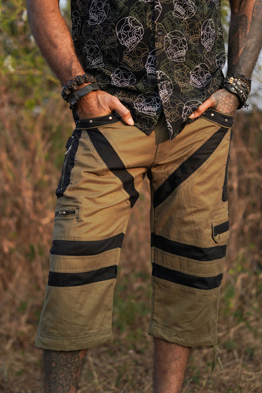 GMT - 3/4 Shorts Khaki Color Men's Dynamic Cargo Shorts