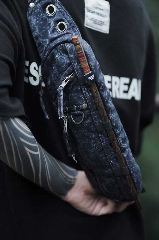 HEXAGON DWELL | Unisex Crossbody Bags | Raver Festival Sling Pouch Bag