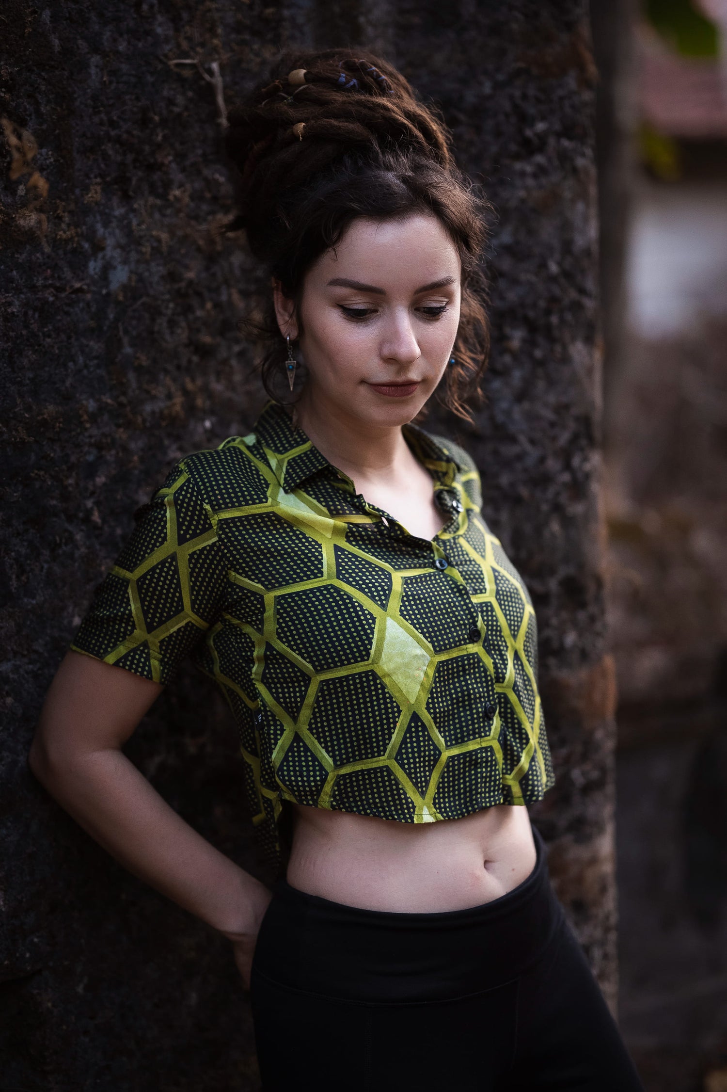 HONEYCOMB | Bamboo Fabric Women's Crop Tops | Eco-Friendly Boho Crop Shirt