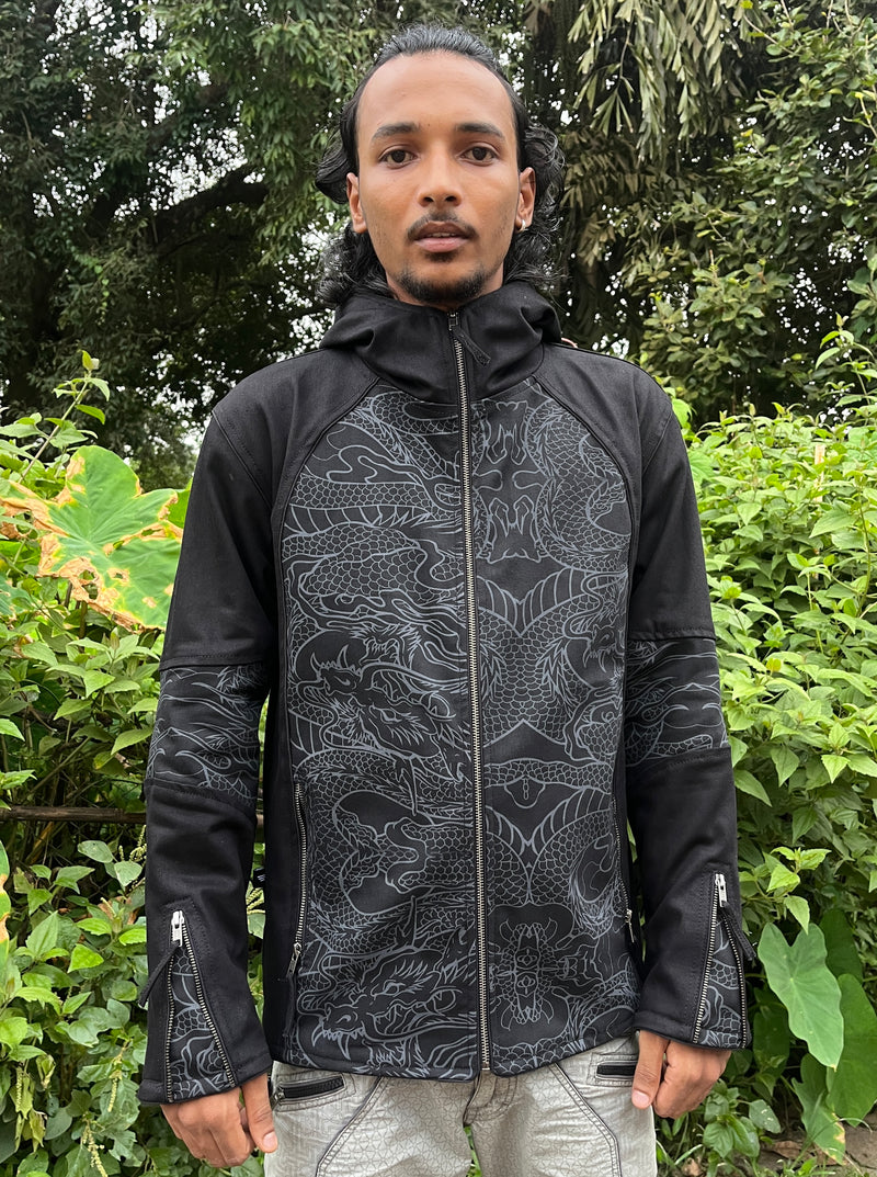 Vanta Dragon - Men's Printed Heavy Cotton Hoodie Jacket