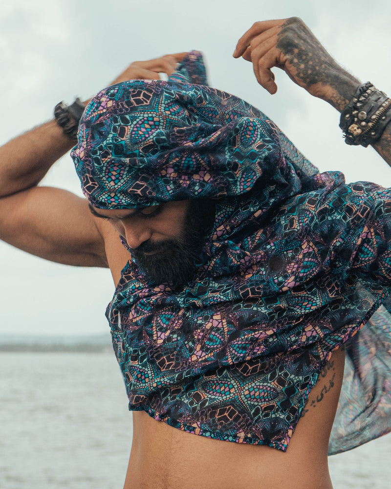 Kaleidoscope| Bamboo - Modal Fabric Scarf | Lightweight Summer Beach Scarf