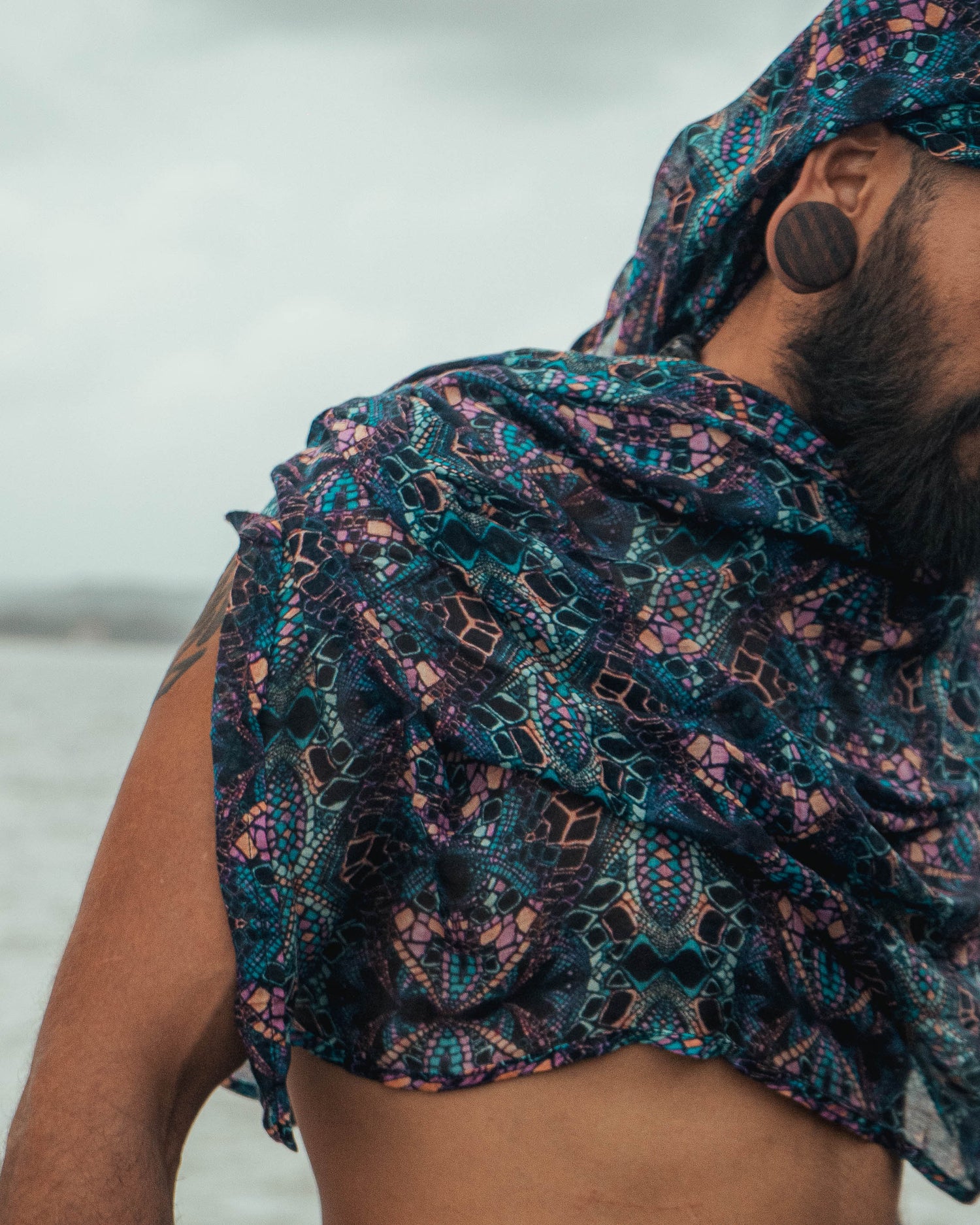 Kaleidoscope| Bamboo - Modal Fabric Scarf | Lightweight Summer Beach Scarf