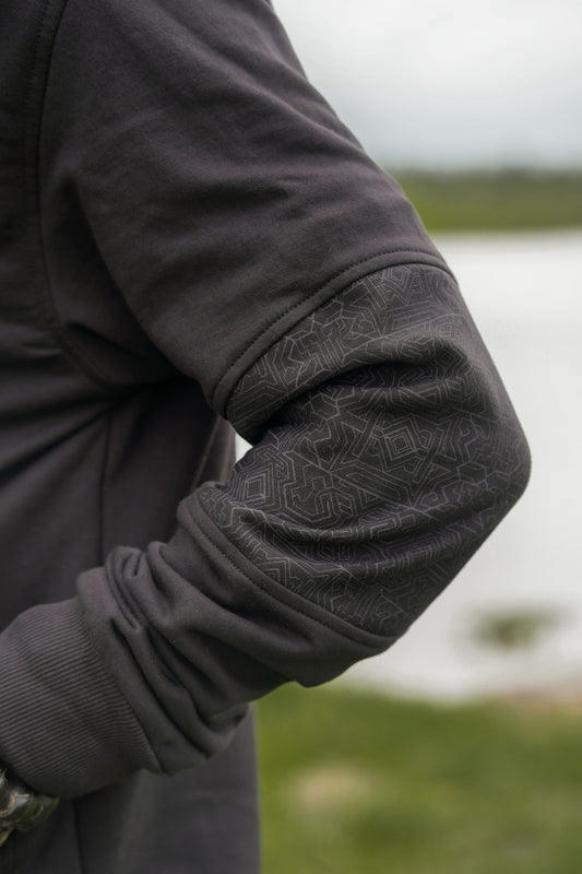 MAGMA CODEX Edition | Cotton Fleece Black Hoodies for Men Cyberpunk Pattern