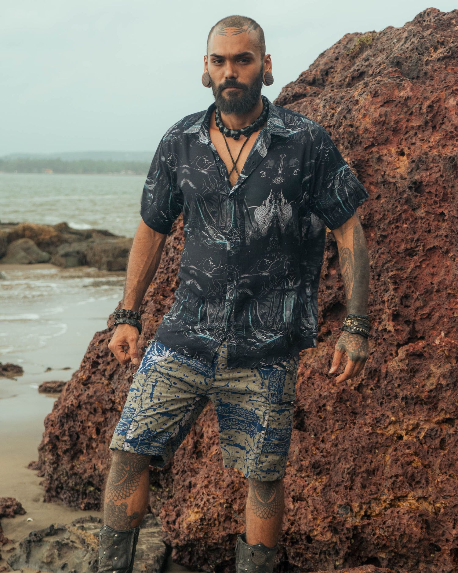 METACORE | Men's Bamboo Shirts | Gothic Skull Print Metacortex Edition Shirt