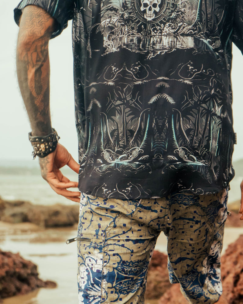 METACORE | Men's Bamboo Shirts | Gothic Skull Print Metacortex Edition Shirt