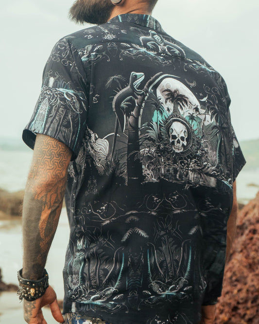 METACORE | Men's Bamboo Shirts | Gothic Skull Print Metacortex Edition Shirt