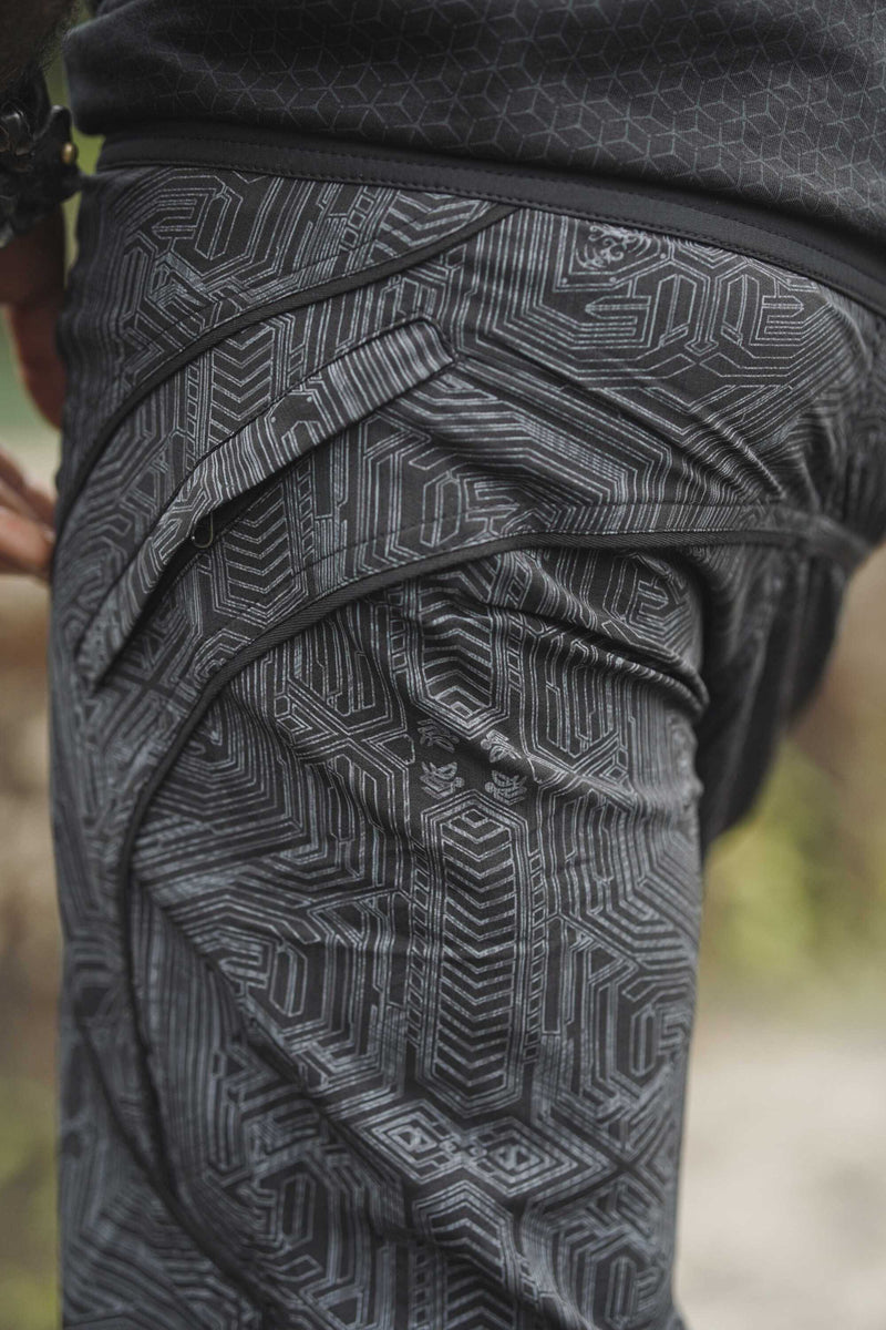 METANOIA - Artwear Men's Board Shorts | Black Cyberpunk Pattern