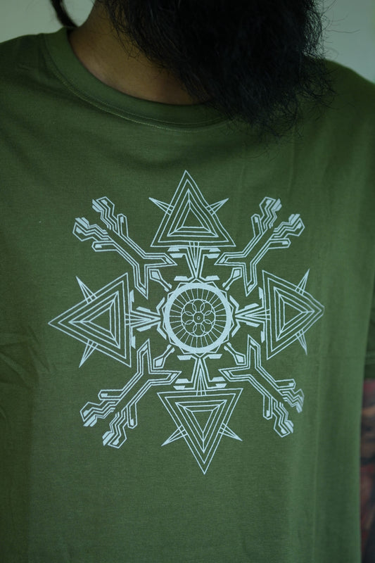 MAGUMBA | Olive-Green Edition | Men's Psychedelic Cyberpunk Graphic T-shirts