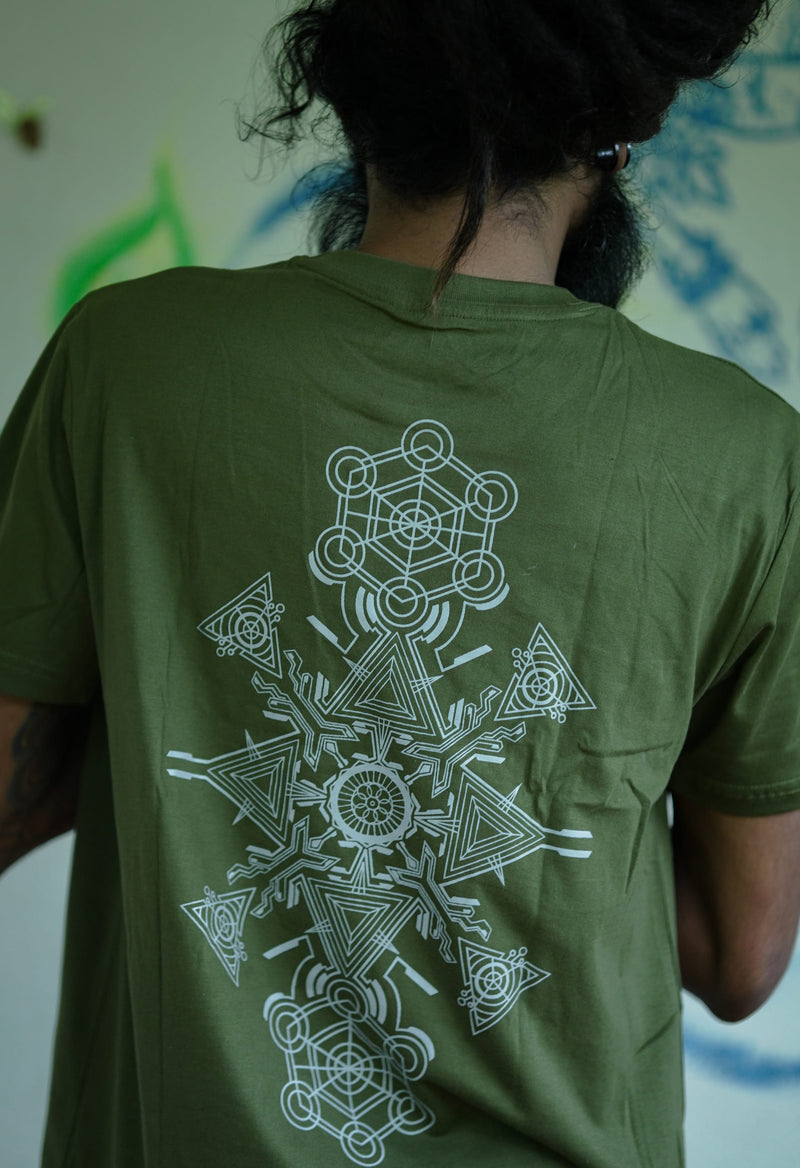 MAGUMBA | Olive-Green Edition | Men's Psychedelic Cyberpunk Graphic T-shirts