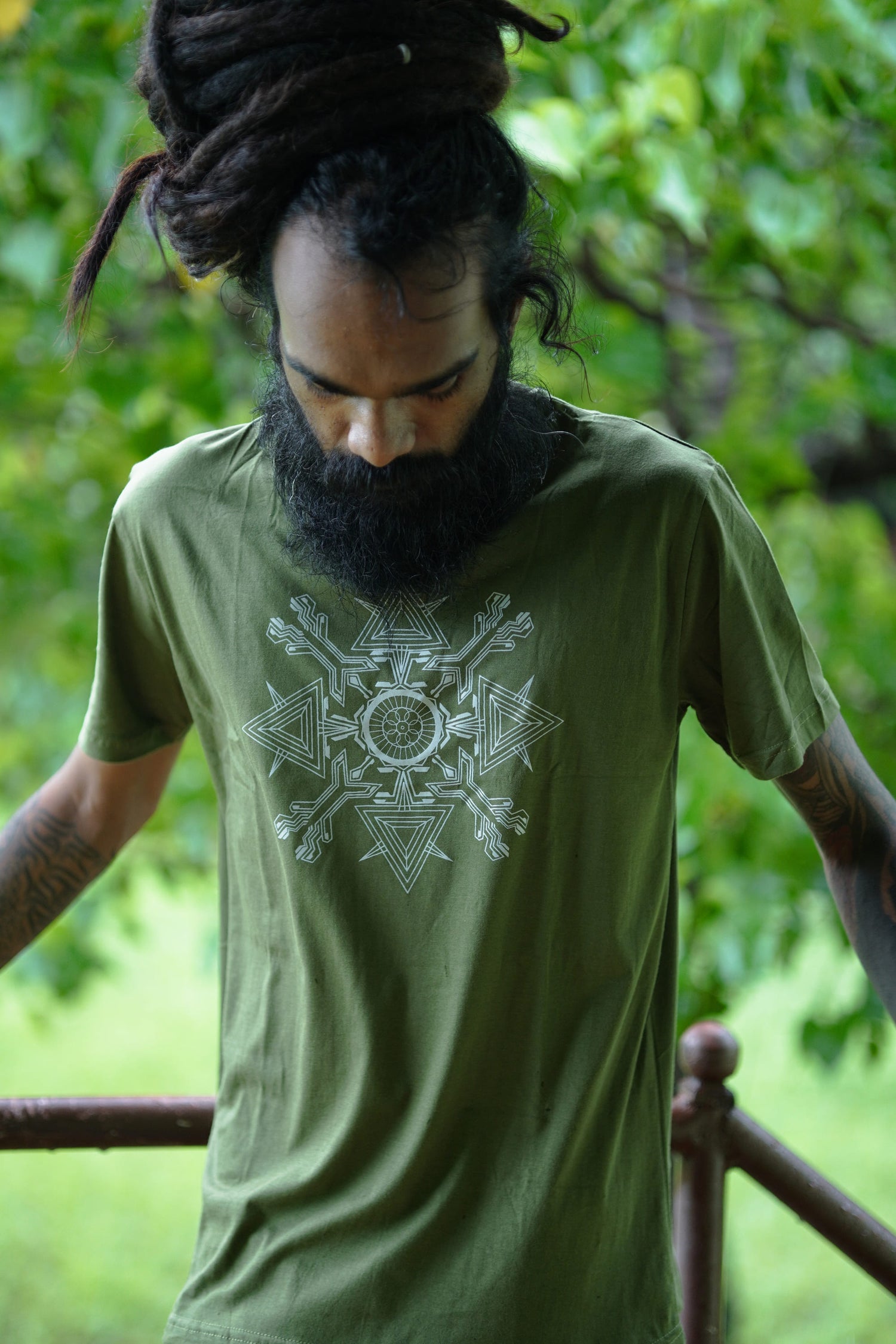 MAGUMBA | Olive-Green Edition | Men's Psychedelic Cyberpunk Graphic T-shirts