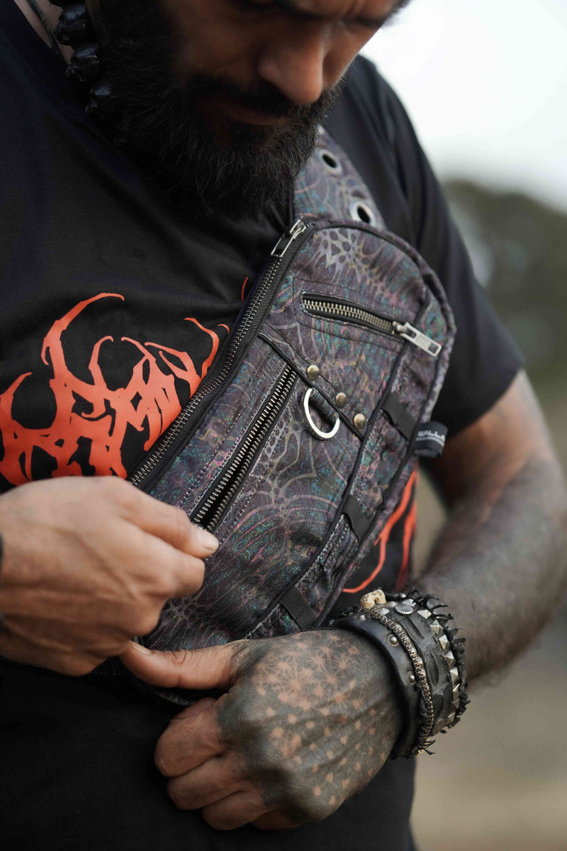 MIND FLARE | Unisex Crossbody Bags | Raver Festival Sling Aztec Bag