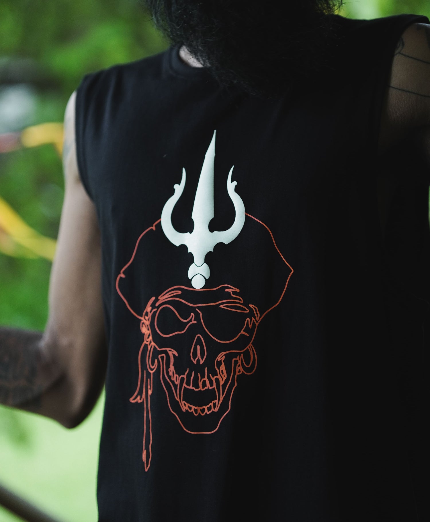 PIRATE'S GOSPEL | Men's Black Tank Tops | Skulls Print UV Glow Sleeveless Vest