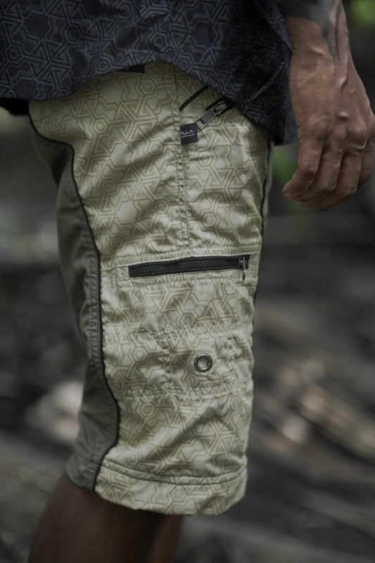 PYTHAGORAS | Men's Beige-Khaki NY Shorts | Multipocket Utility Cargo Shorts