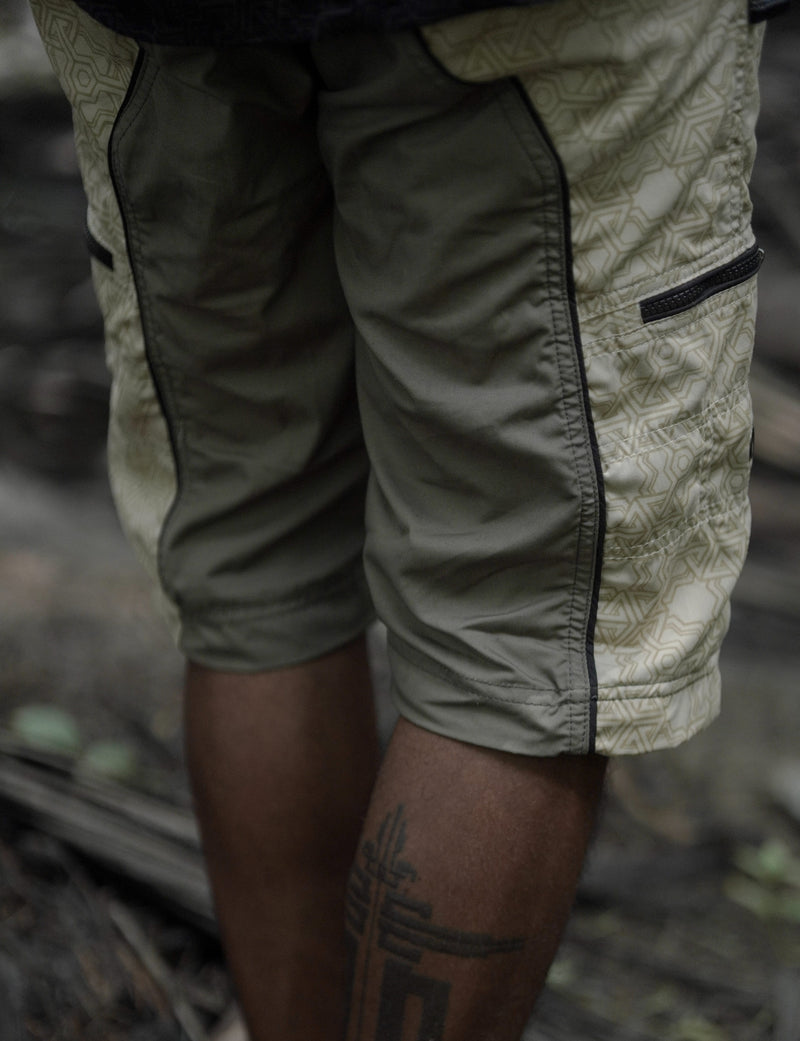 PYTHAGORAS | Men's Beige-Khaki NY Shorts | Multipocket Utility Cargo Shorts