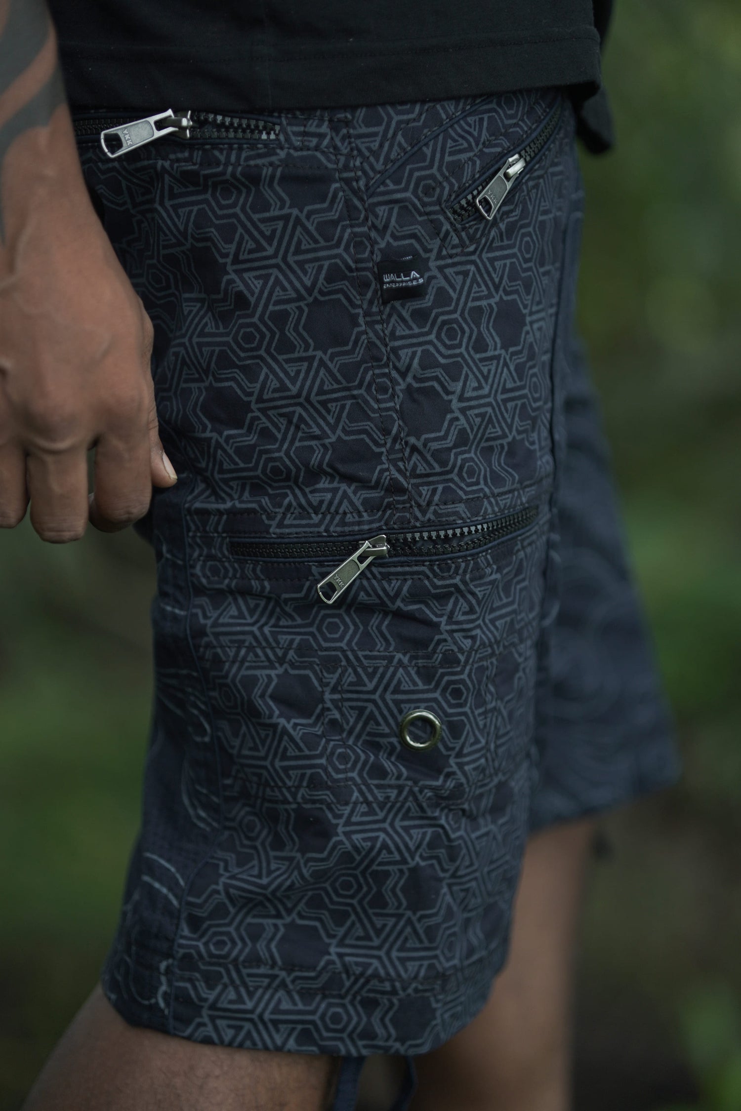 PYTHAGORAS XINGLIN | Men's NY Shorts Navy Blue | Goa Festival Raver Cargo Shorts