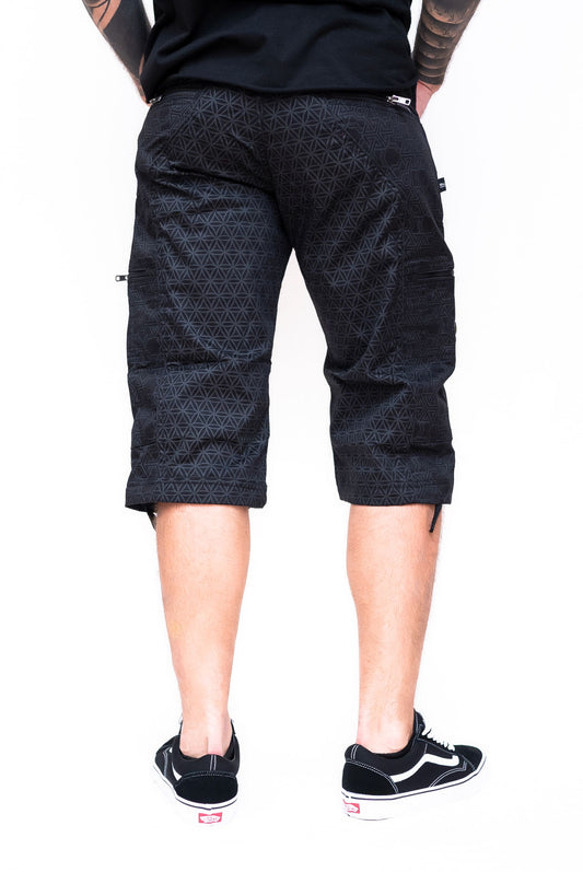 PYTHAGORUS FOL | Men's NY 3/4 Cargo Shorts | Post-Apocalyptic Steampunk Shorts