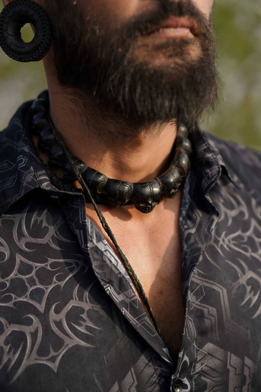 PIRATES OF CHAPORA| Men's Bamboo Shirts | Gothic Skull Print Shirt