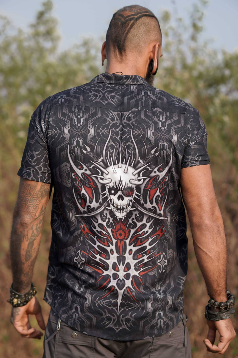 PIRATES OF CHAPORA| Men's Bamboo Shirts | Gothic Skull Print Shirt
