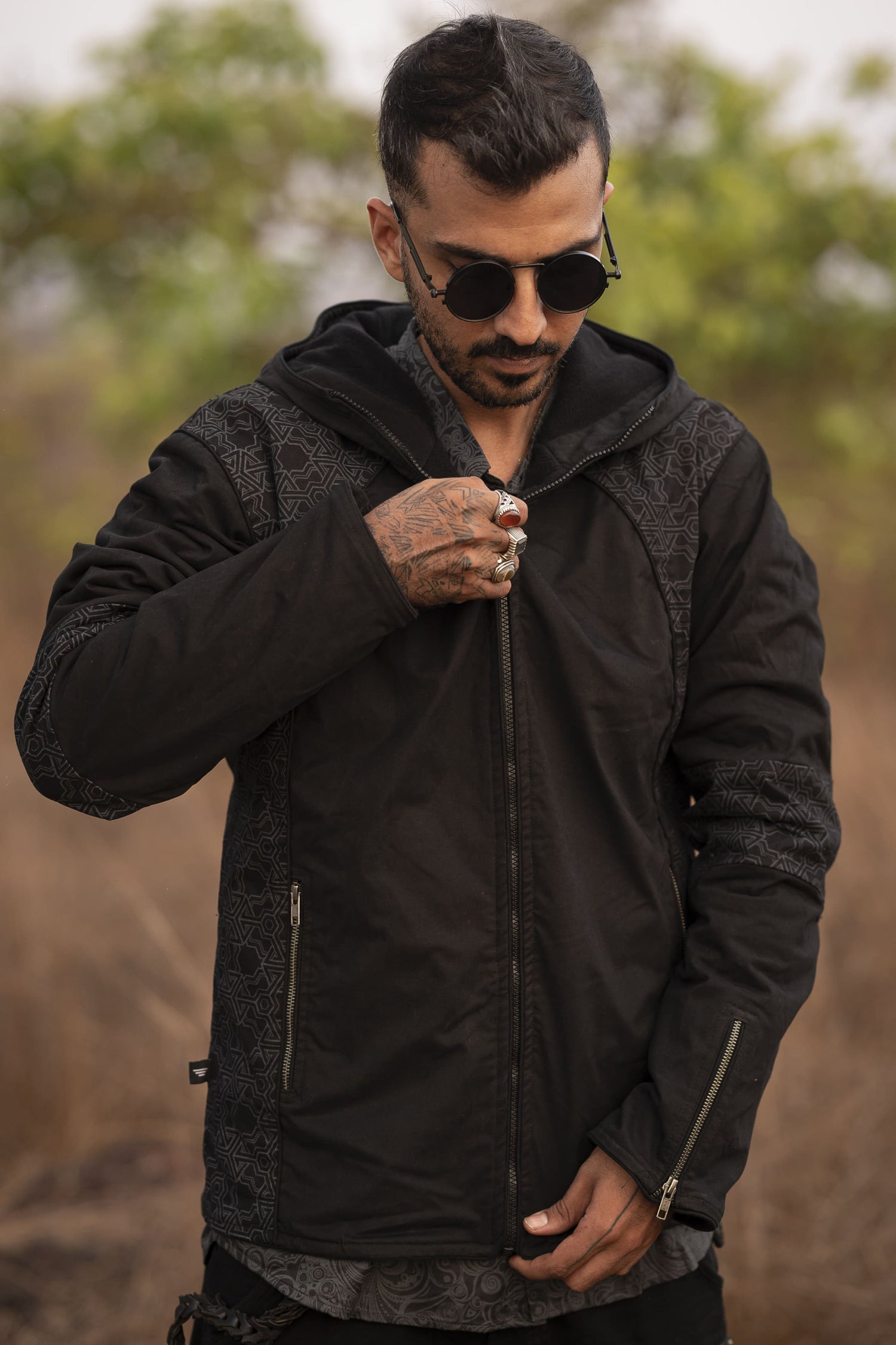 PYTHAGORAS - Men's Printed Heavy Cotton Hoodie Jacket