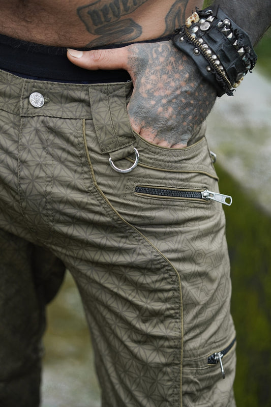 PYTHAGORAS FOL - Men's 3/4 NY Shorts in Khaki Color